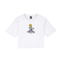 Santa Cruz Womens T-Shirt Flourish T-Shirt - White - Skatewarehouse.co.uk