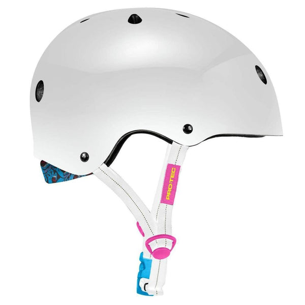 Pro-Tec Helmet Low Pro Santa Cruz Edition - White Gloss - Skatewarehouse.co.uk