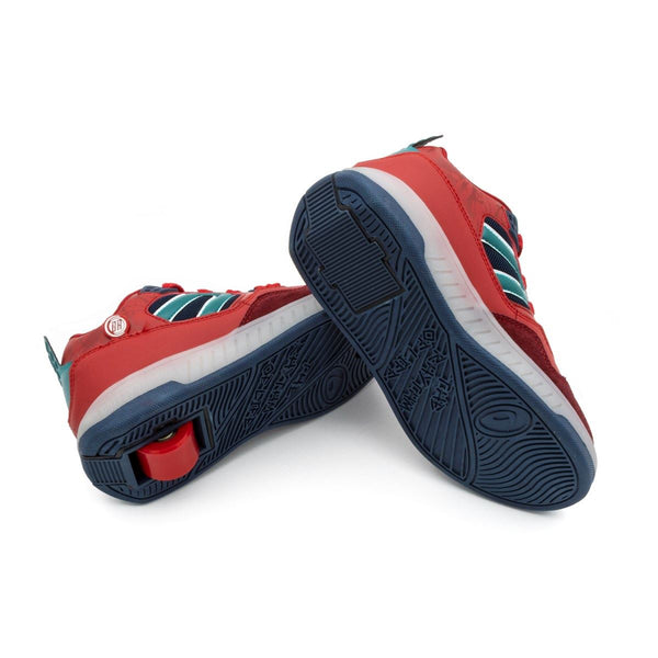 Breezy Rollers Shoes With Wheels - Light Beam Light Up - Red / Blue - Skatewarehouse.co.uk