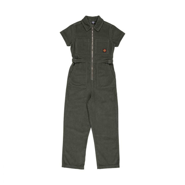 Santa Cruz Womens Pant Line Up Utility Jumpsuit - Dark Moss - Skatewarehouse.co.uk
