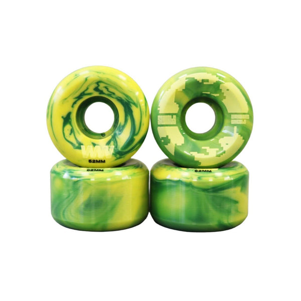 Wayward Swirl Formula - Green / Yellow Skateboard Wheels - 52mm