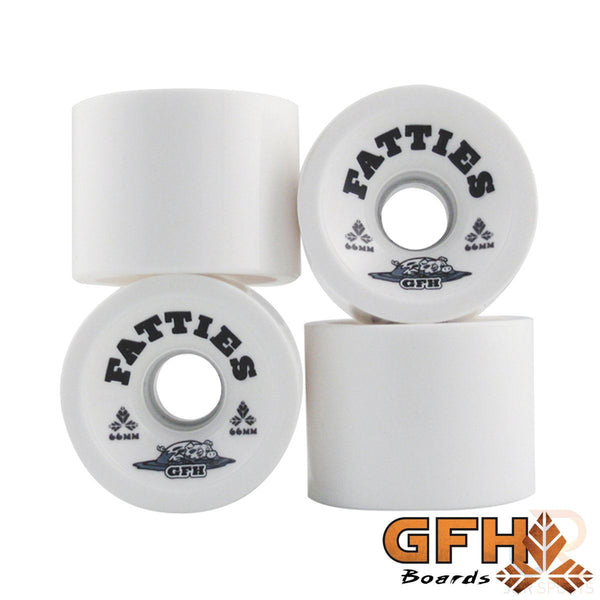 Gfh 78A White Fatties (4) Skateboard Wheels - 66mm