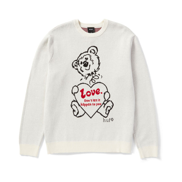 HUF Bad News Crewneck Sweater (Bone) - L