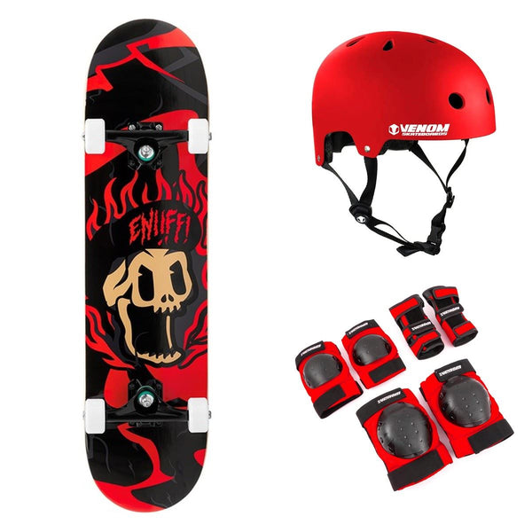 Enuff Pyro III Red Complete Skateboard Bundle - 7.75