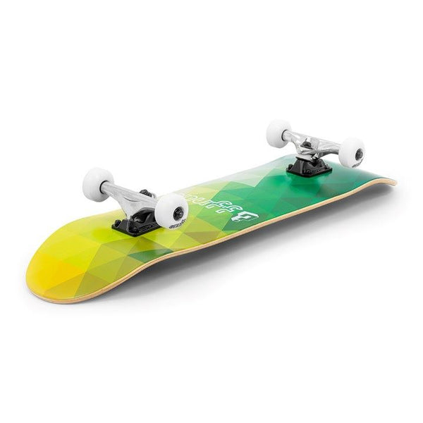 Enuff Geometric Green Complete Skateboard Bundle - SFR Helmet & Pads