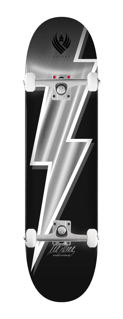 Powell Peralta Mike Vallely Lightning Bolt FLIGHT Silver Foil x Venom Custom Complete Skateboard - 8.5"