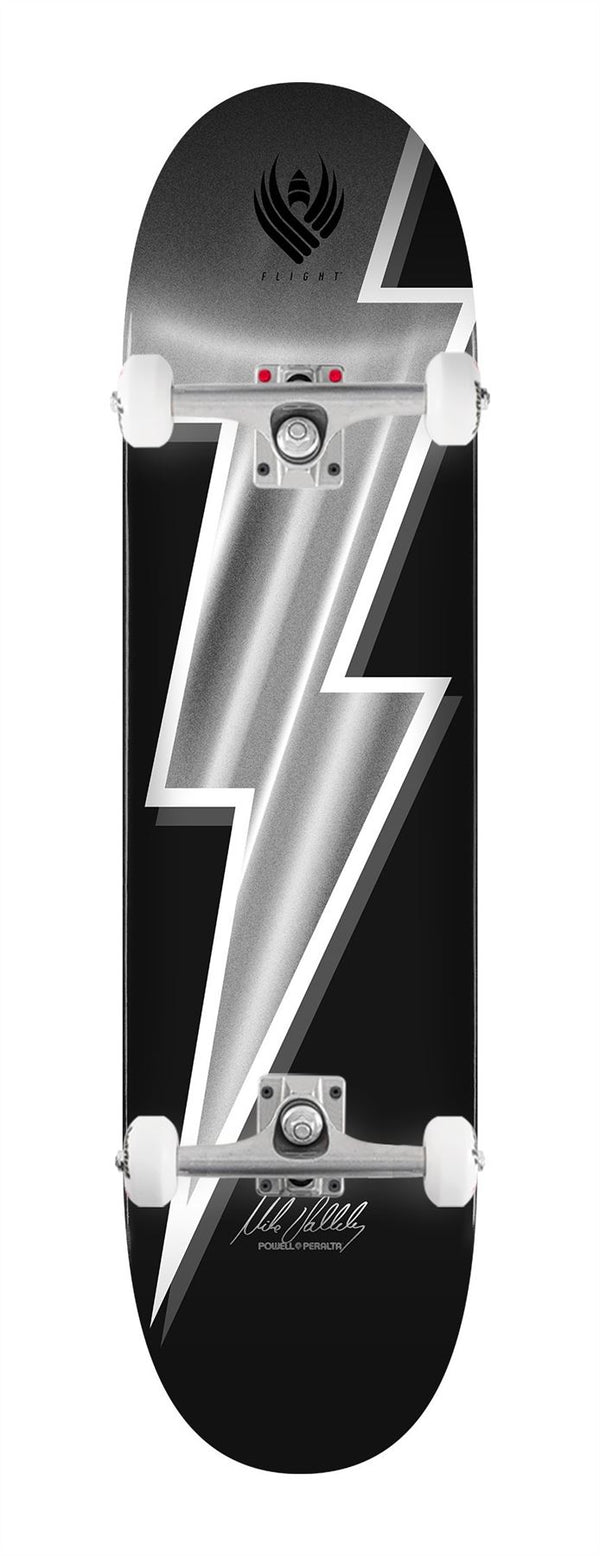 Powell Peralta Mike Vallely Lightning Bolt FLIGHT Silver Foil x Venom Custom Complete Skateboard - 8.5