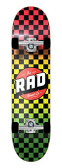 Rad Checkers Dude Crew Complete Skateboard Rasta Fade 7.5" - Skatewarehouse.co.uk