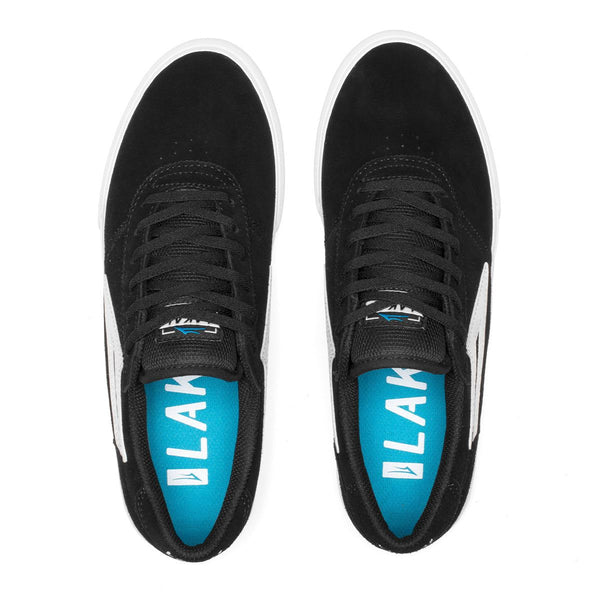 Lakai Manchester Skate Shoes - Black/White - Skatewarehouse.co.uk