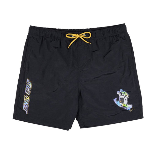 Santa Cruz Swim Shorts Holo Hand Swim Short - Black Holo - Skatewarehouse.co.uk