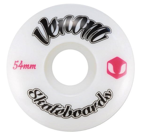 Venom Logo White Skateboard Wheels 50-53mm - Skatewarehouse.co.uk