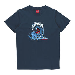 Santa Cruz Youth T-Shirt Youth Screaming Wave Front - Tidal Teal - Skatewarehouse.co.uk