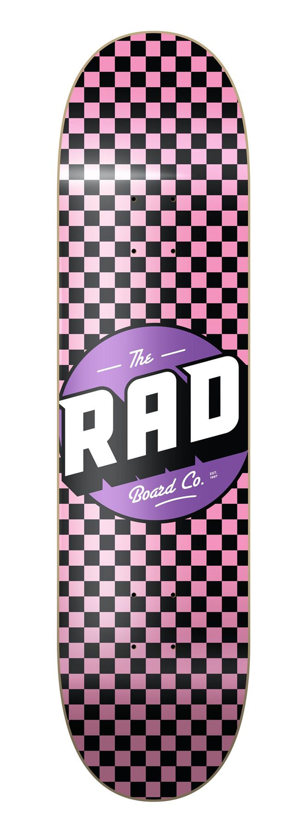 Rad Checker Skateboard Deck Black/Pink 7.75
