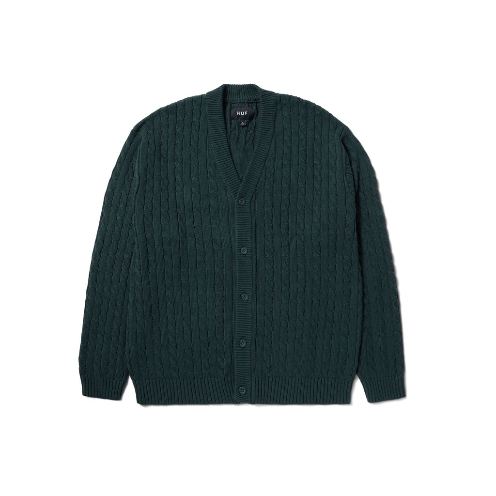 HUF Tt Jacquard Cardigan (Hunter Green) - S