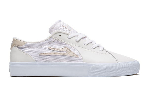 Lakai Flaco 2 White Cream Leather Skate Shoes - Skatewarehouse.co.uk