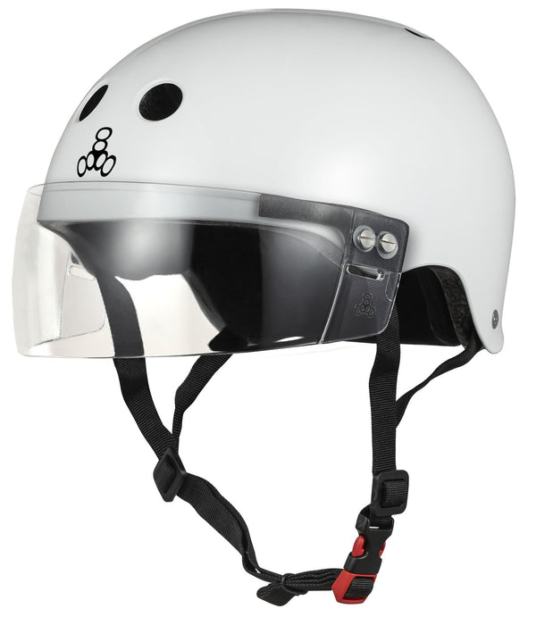 Triple Eight Sweatsaver Cert Helmet Visor White - Skatewarehouse.co.uk