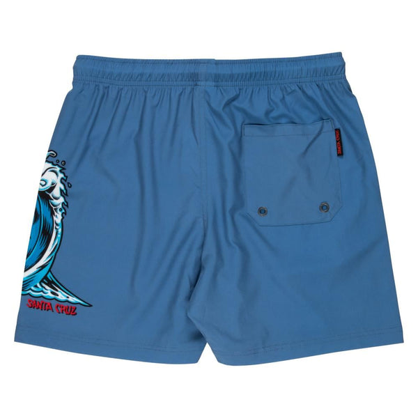 Santa Cruz Swim Shorts Screaming Wave Swim Short - Dusty Blue - Skatewarehouse.co.uk