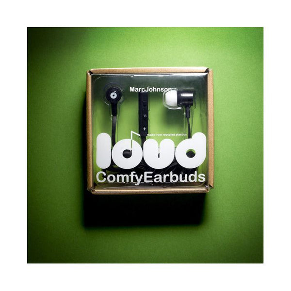 Loud Fat and Flat Earbuds Marc Johnson Black - Skatewarehouse.co.uk