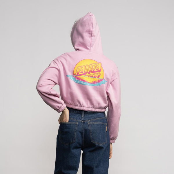 Santa Cruz Womens Zip Hood Sunrise Dot Zip Hood - Fondant Pink - Skatewarehouse.co.uk
