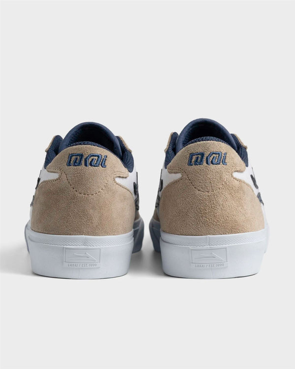 Lakai Manchester Skate Shoes White Tan Navy - Skatewarehouse.co.uk