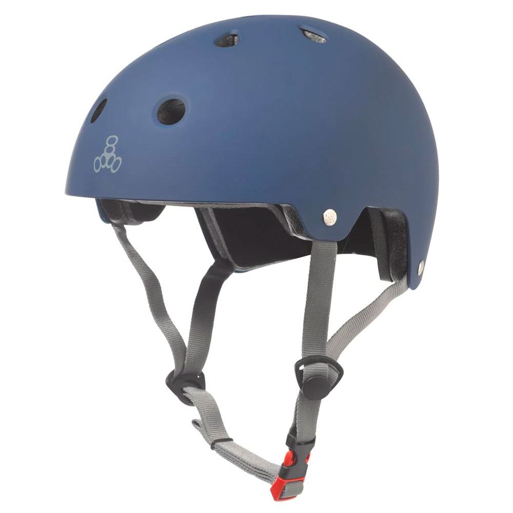 Triple Eight Dual Certified Helmet - Matte Blue - Skatewarehouse.co.uk