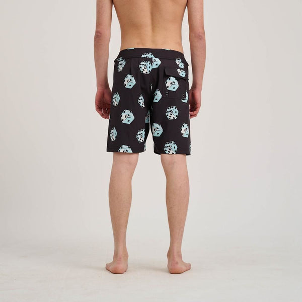Santa Cruz Board Shorts Flaming Strip Dice Board Short - Big Dice - Skatewarehouse.co.uk