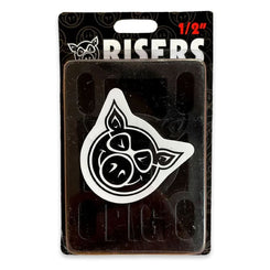 Pig Skateboard Wheels 1/2" Hard Risers Black - Skatewarehouse.co.uk