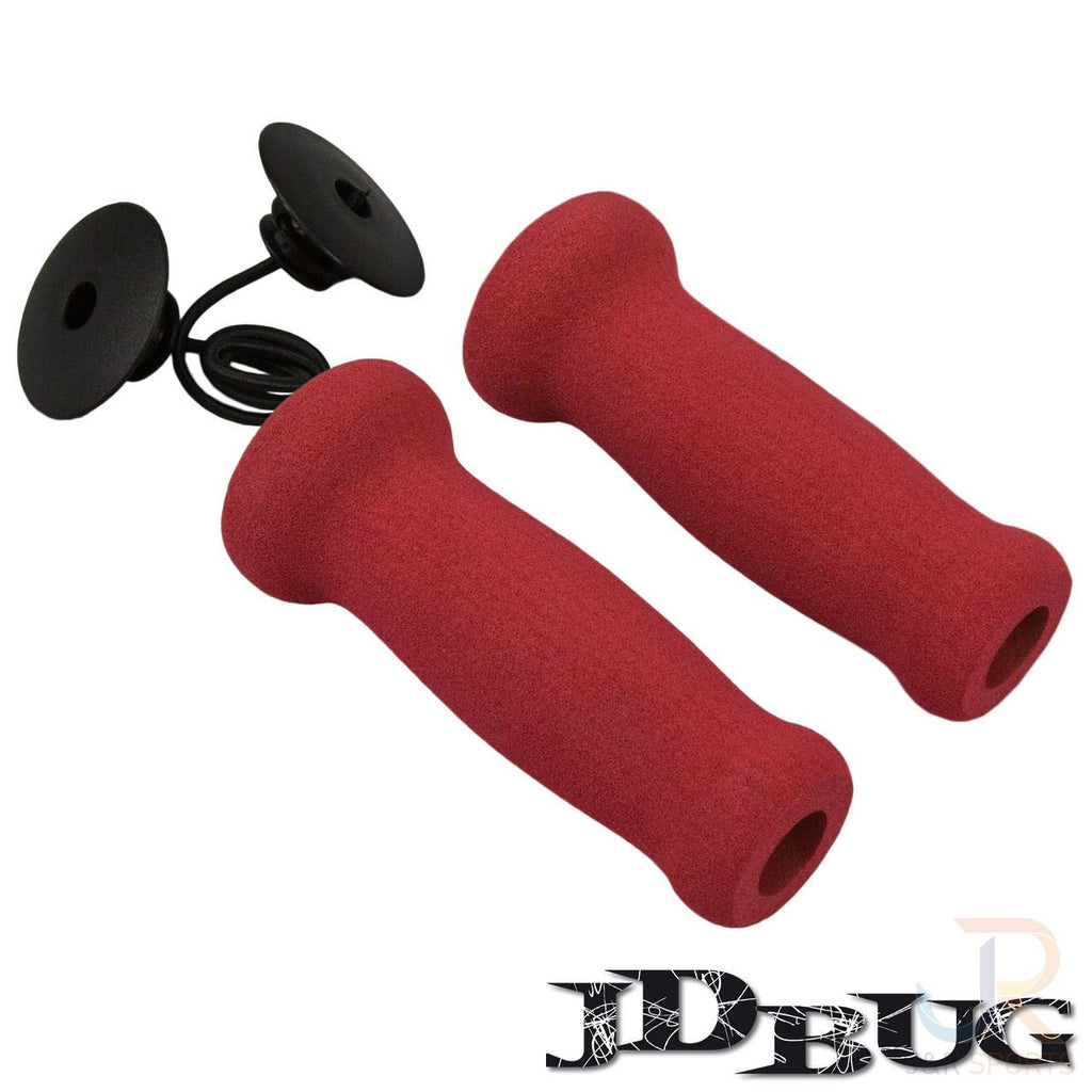 Jd Original Street Handgrips (2) - Red + Bar End/Cord - Skatewarehouse.co.uk