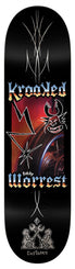 Krooked Worrest Chrome Zone Twin Tail (Black) Skateboard Deck - 8.3" - Skatewarehouse.co.uk