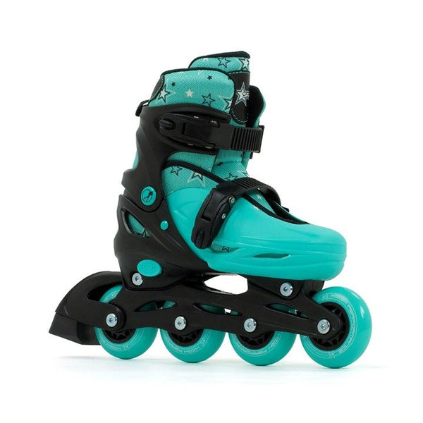 SFR Plasma Adjustable Inline Skates Black / Green Bundle