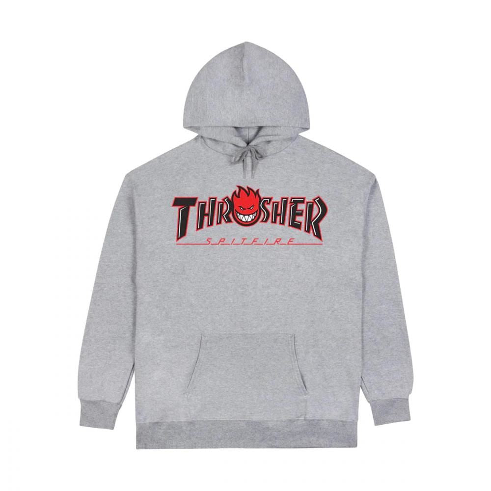 Thrasher x Spitfire Hood Big Head Outline - Ash
