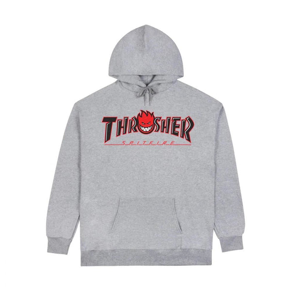 Thrasher x Spitfire Hood Big Head Outline - Ash