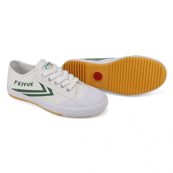 Feiyue Footwear Fe Lo 1920 Canvas Martial Arts/Gym/Lifing Shoes - White / Green - Skatewarehouse.co.uk