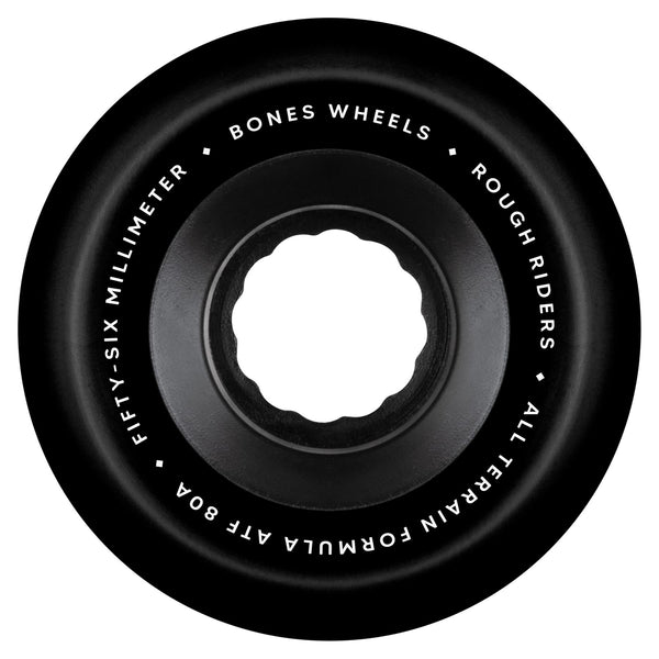 BONES Skateboard Wheels All Terrain Formula Rough Riders • • 80A • Black (Spring '26) - Skatewarehouse.co.uk