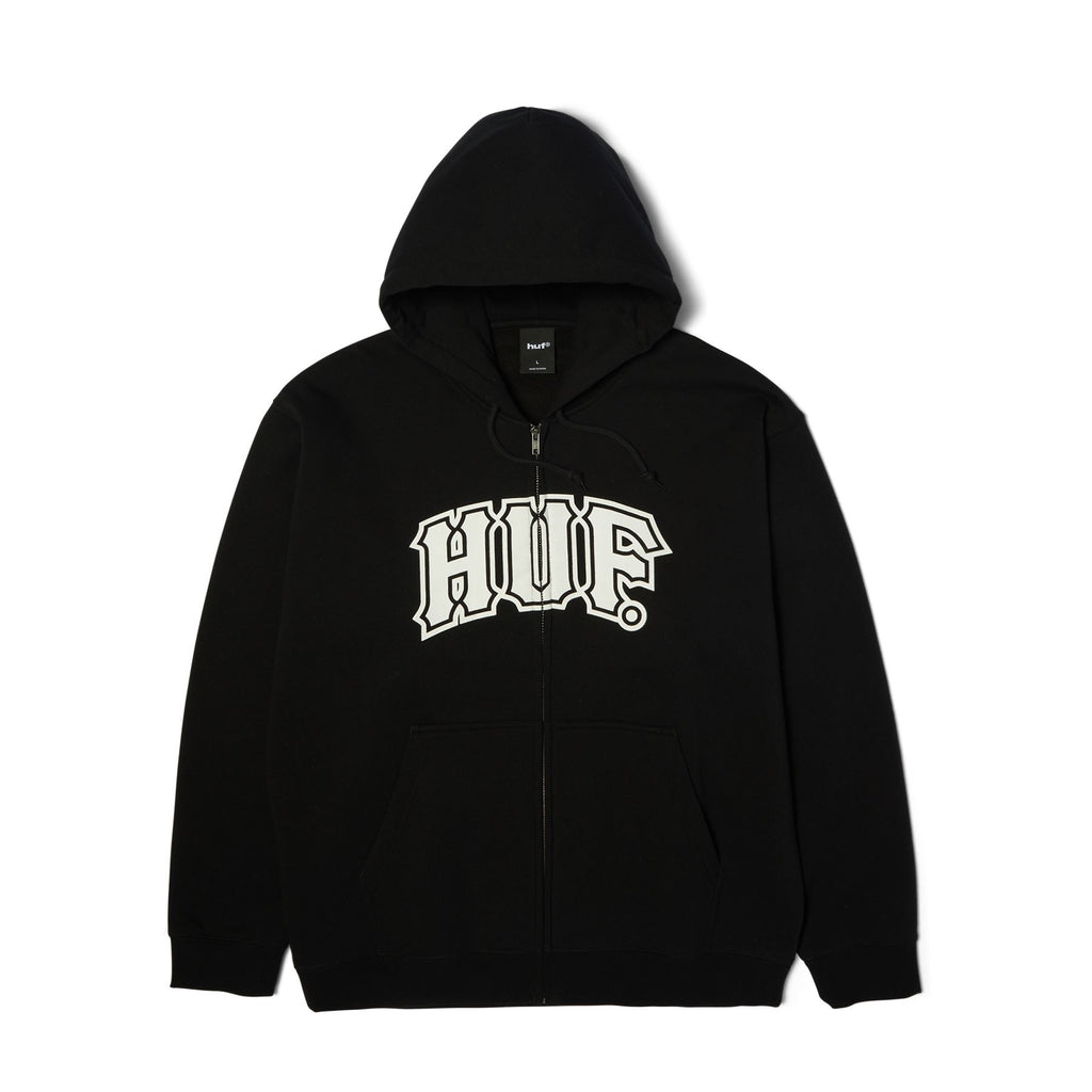 HUF Classic Arch FZ Hoodie (Black / White)
