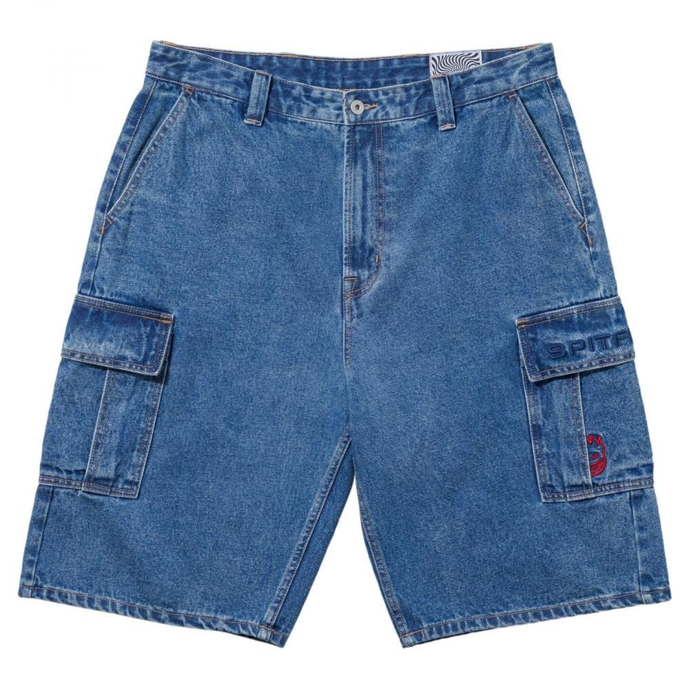 Spitfire Shorts Classic '87 Denim Cargo Short - Light Stone Wash - Skatewarehouse.co.uk