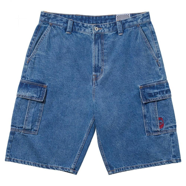 Spitfire Shorts Classic '87 Denim Cargo Short - Light Stone Wash - Skatewarehouse.co.uk