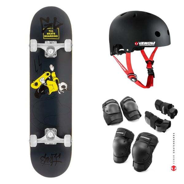 Enuff Skully Black Complete Skateboard Bundle - 7.75