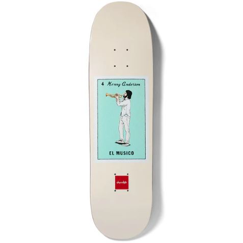 Chocolate Loteria Card El Musico Kenny Anderson Twin Tip Skateboard Deck - 8.25"