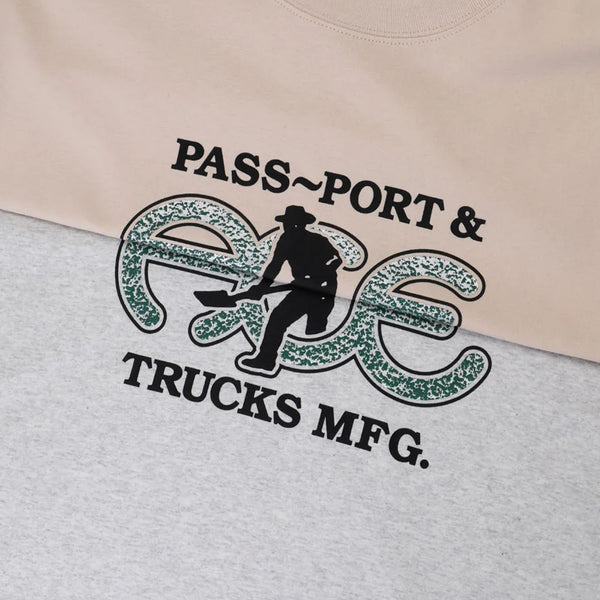 Ace x Passport 'Hammertone' Tee - Ash - Skatewarehouse.co.uk