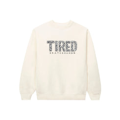 Tired Elephant Pattern Crew Bone - White
