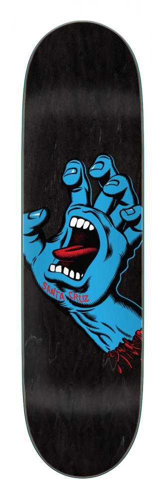 Santa Cruz Screaming Hand Black Skateboard Deck - 8.6