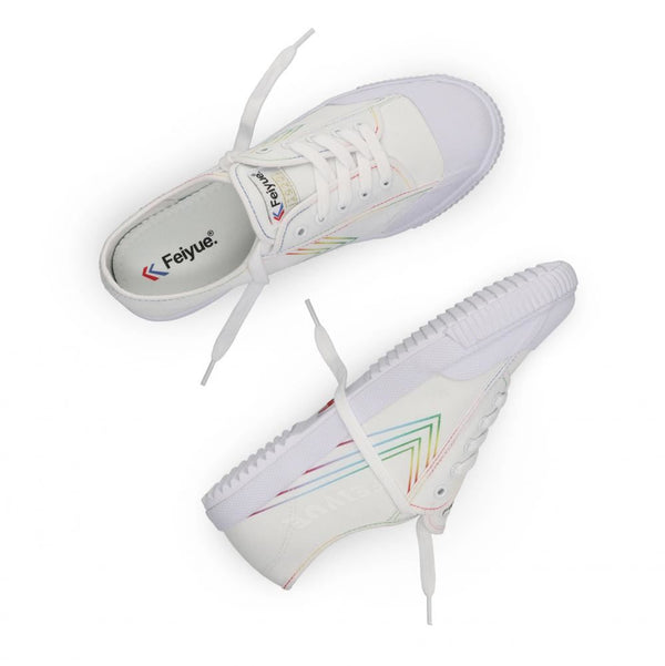 Feiyue Footwear Fe Lo 1920 Canvas Martial Arts/Gym/Lifing Shoes - White / Rainbow - Skatewarehouse.co.uk