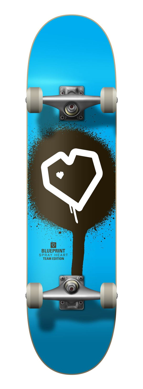 Blueprint Spray Heart Blue Complete Skateboard - 7.0