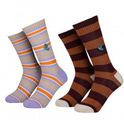 Santa Cruz Womens Socks Mini Hand Socks (2 Pack) Assorted Stripe - 4-7