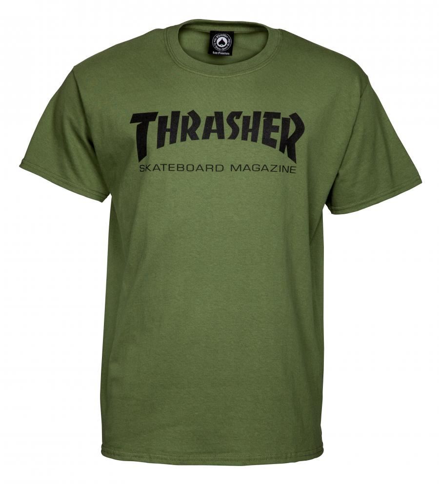 Thrasher T-Shirt Skate Mag - Army Green - Skatewarehouse.co.uk