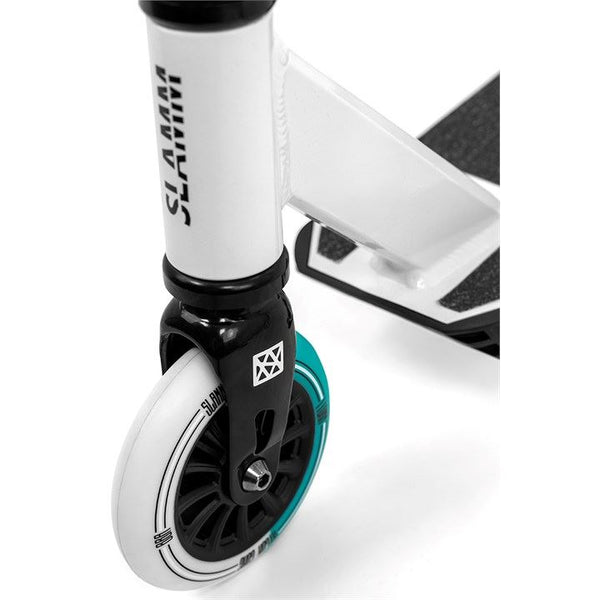 Slamm Classic Mini Pro Stunt Scooter - One Size White / Mint Bundle