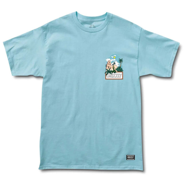 Grizzly Cabana Tee Sky Blue - Skatewarehouse.co.uk