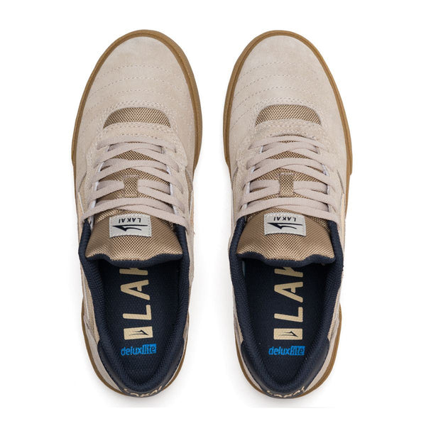 Lakai Cambridge Cream Suede Skate Shoes - Skatewarehouse.co.uk