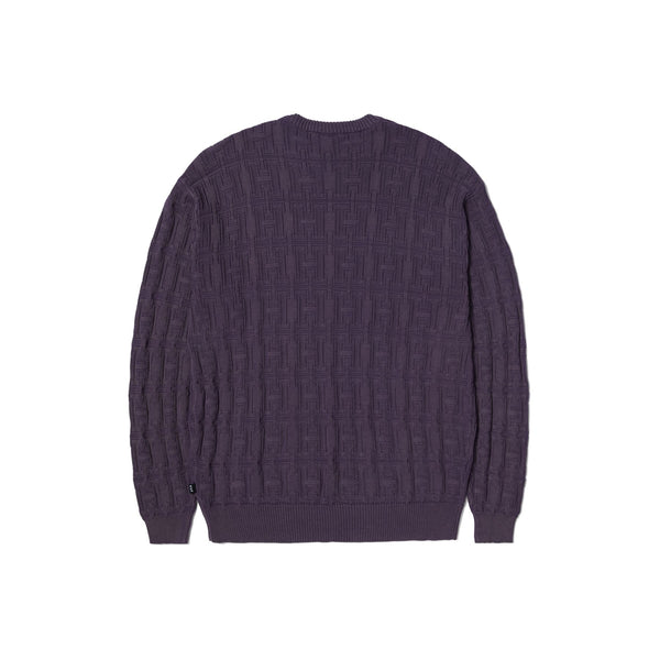 Interlaced Jacquard Overdyed Crew (Raisin)
